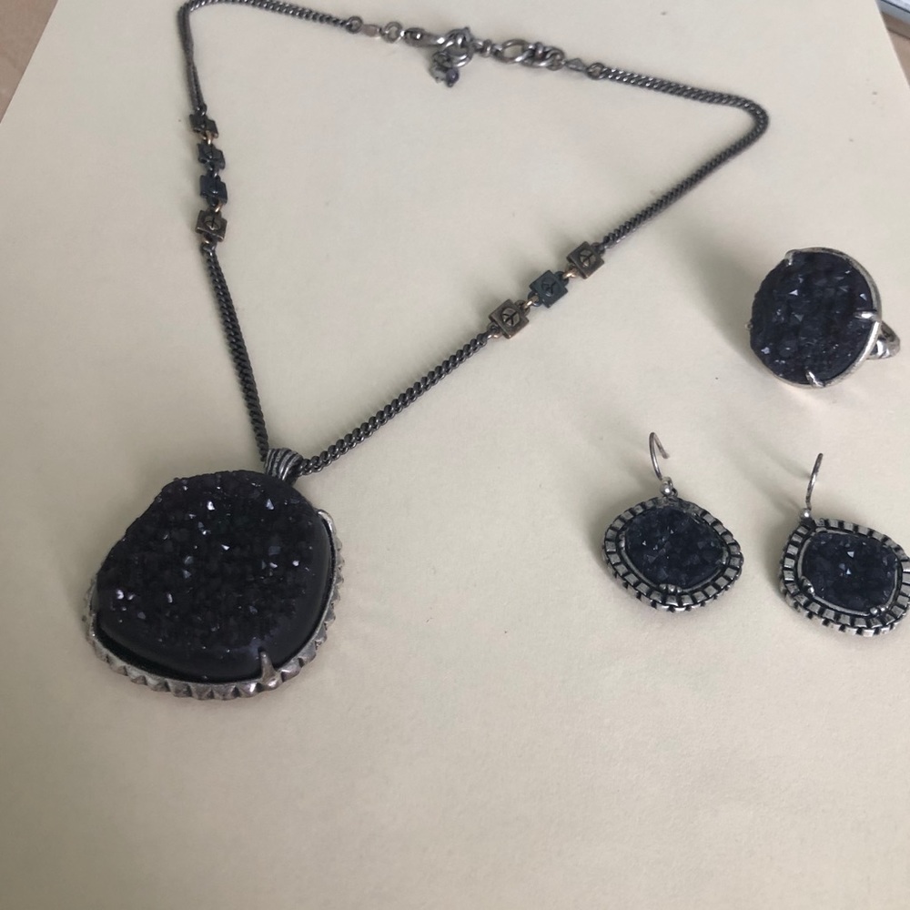 Lucky set - Necklace, earring and a ring ( size 7)